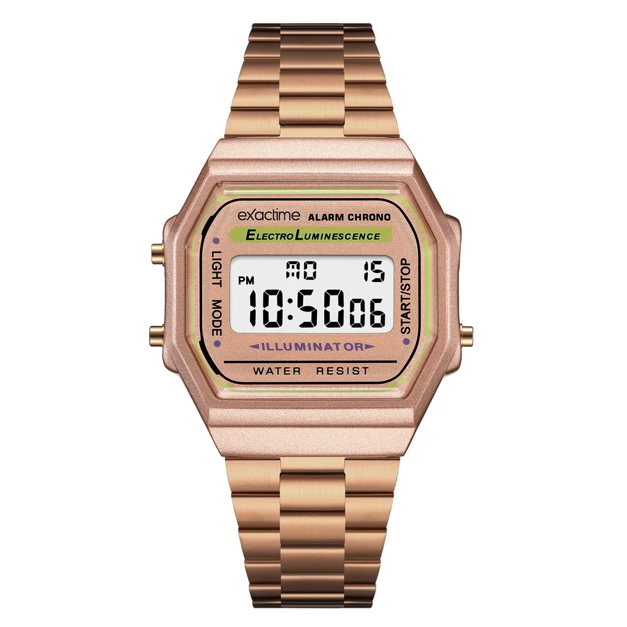 Reloj Digital Exactime Acero Cobre - 7C168-2