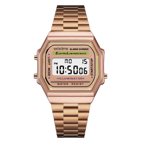 Reloj Digital Exactime Acero Cobre - 7C168-2