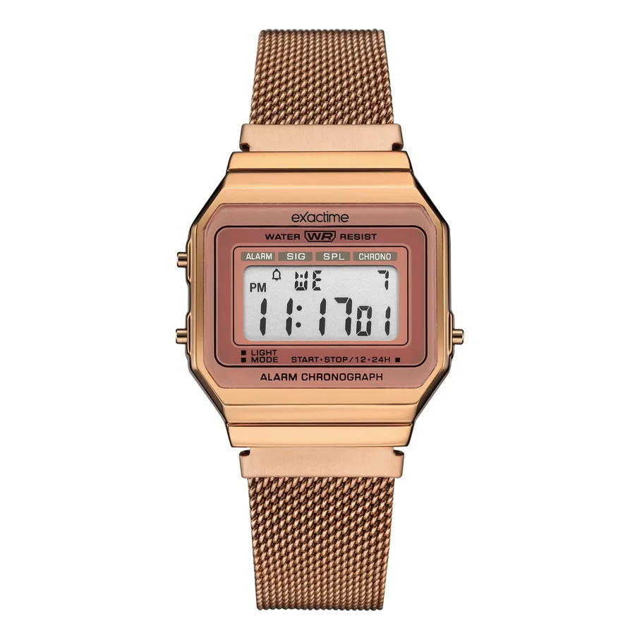 Reloj Digital Exactime Acero Cobre Mesh - 7C700-3