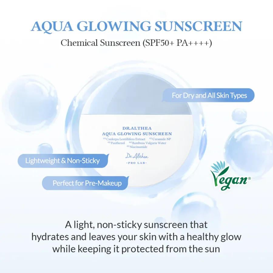 Aqua Glowing Sunscreen SPF50+ PA++++ 50 ml - Dr. Althea
