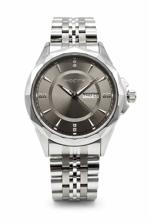 Exactime Reloj Day Date Inizio 3 ATM 6C173 – Plateado · Acero