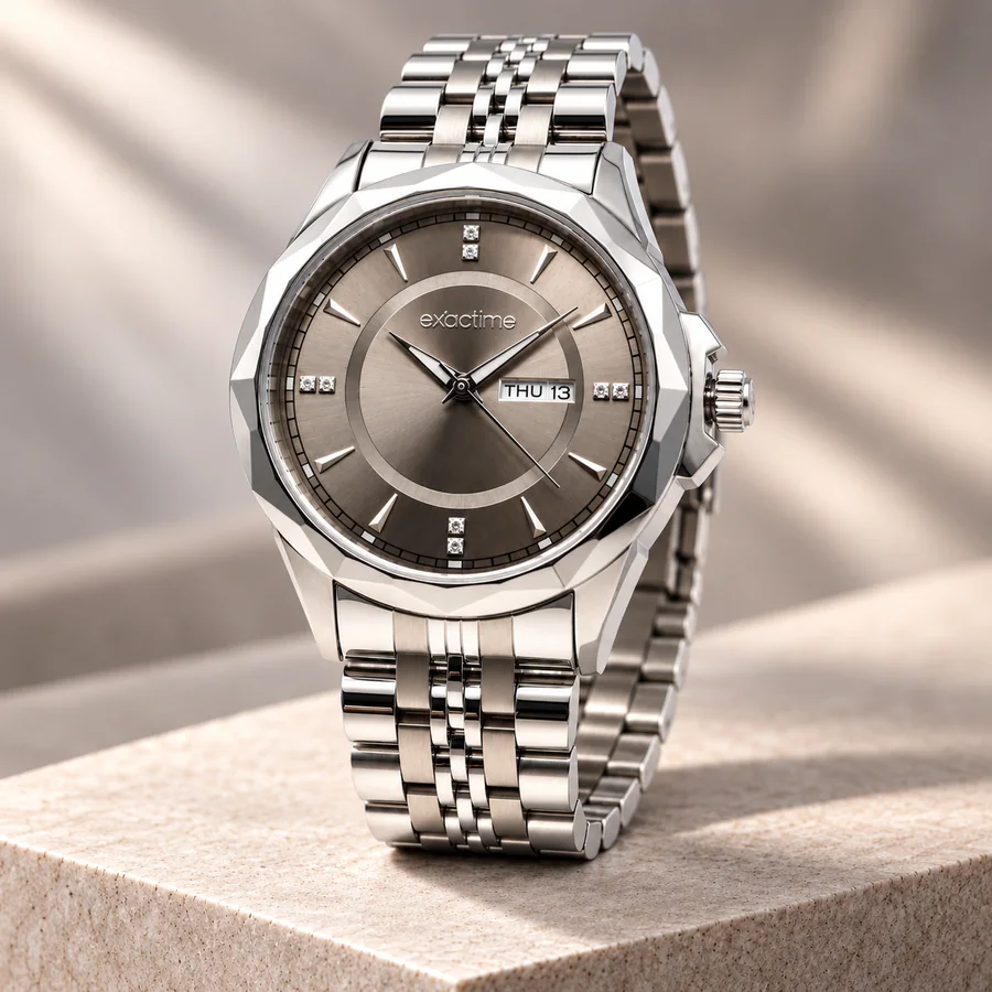 Exactime Reloj Day Date Inizio 3 ATM 6C173 – Plateado · Acero