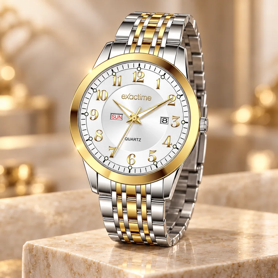 Exactime Reloj de Acero Bicolor Hombre 6C83682G-2