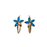 pendientes de aro diseno floral joyeria en acero inoxidable