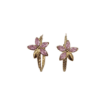 pendientes de aro diseno floral joyeria en acero inoxidable