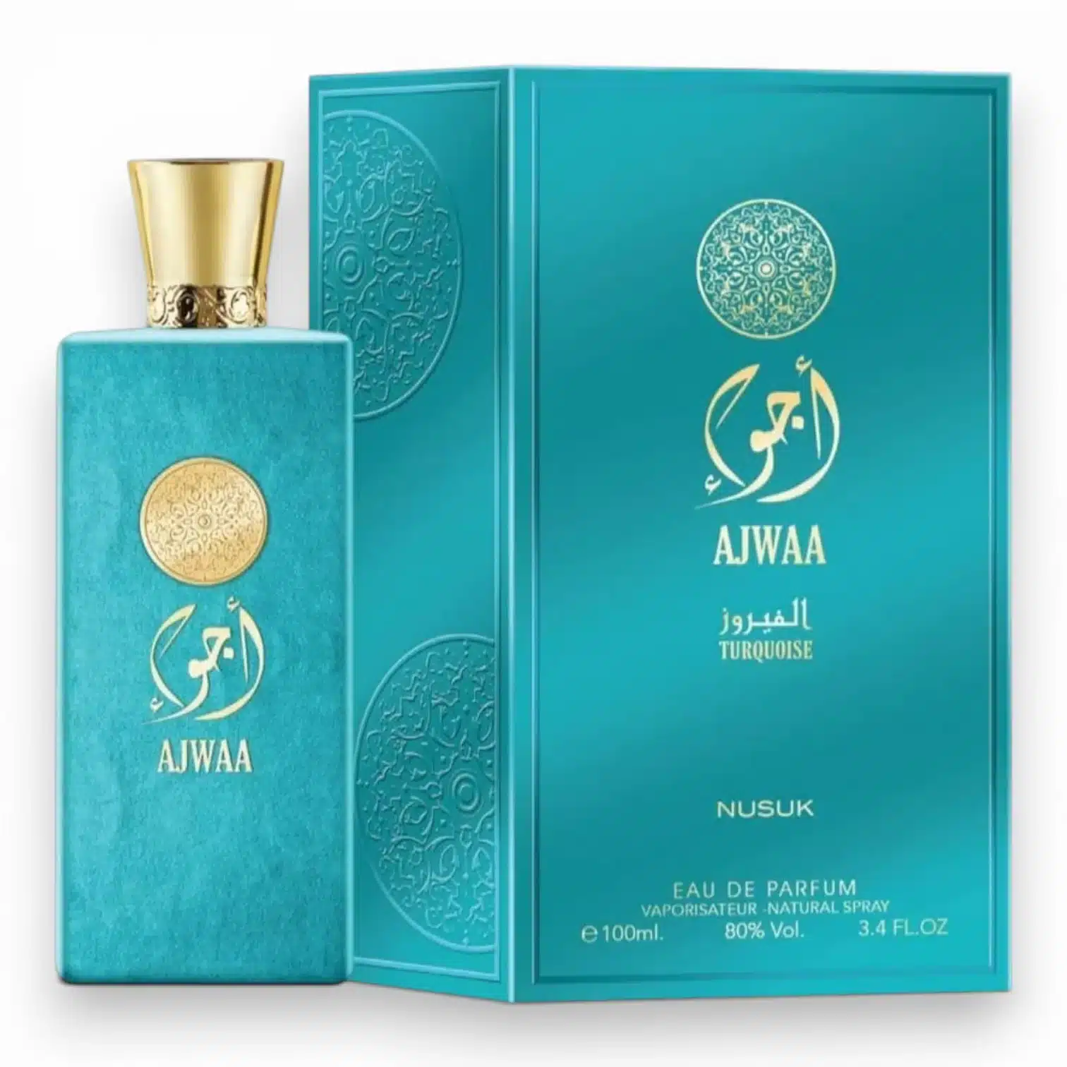 Ajwaa-Turquoise-de-Nusuk (1) Ajwaa Turquoise Nusuk 100ml Perfume Árabe Unisex